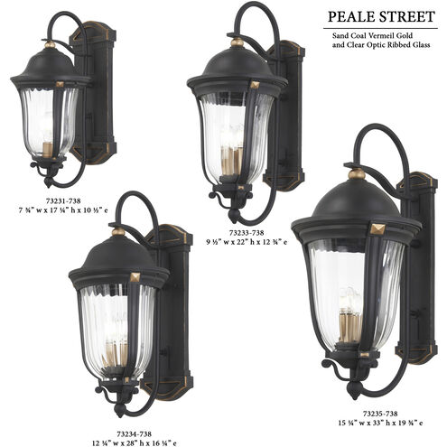 Peale Street 5 Light 33 inch Sand Coal And Vermeil Gold Outdoor Wall Mount, Great Outdoors